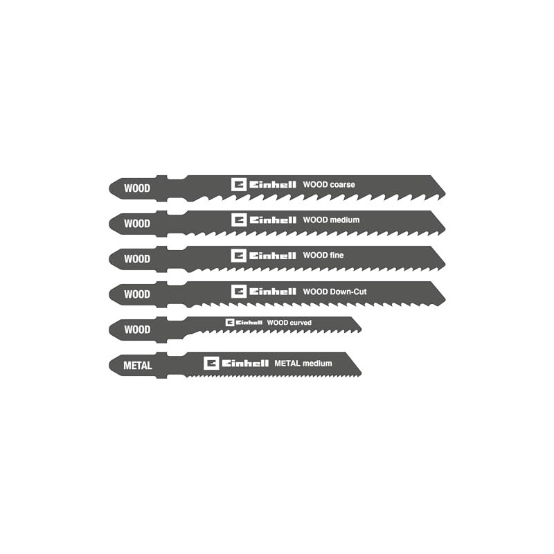 Original Einhell 10 Piece Jigsaw Blade Set (Jigsaw Accessory, T
