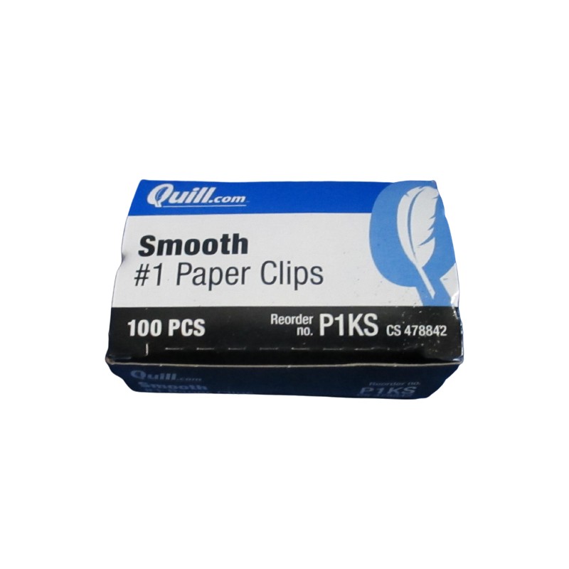 Quill Standard Smooth Finish #1 Trombones Paper Clips 100/Box 1