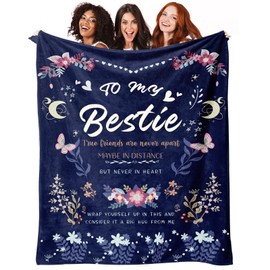 Best Friend Blanket - Best Friend Birthday Gifts for Women - Friendship Throw to My Best Friend, Bestie, BBF, Soul Sister - Friendship Gifts for Women Friends, 50"X60"