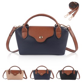 Srvillg Leather Crossbody Bag for Women, Ladies Leather Handbags, Mini Tote Crossbody Bag, with Adjustable Wide Strap for Ladies Girls Travel Shopping Work Daily Use (blue)