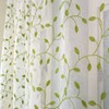 TIYANA Leaf Pattern Lace Curtains, Light Green Ivy Leaves, Set