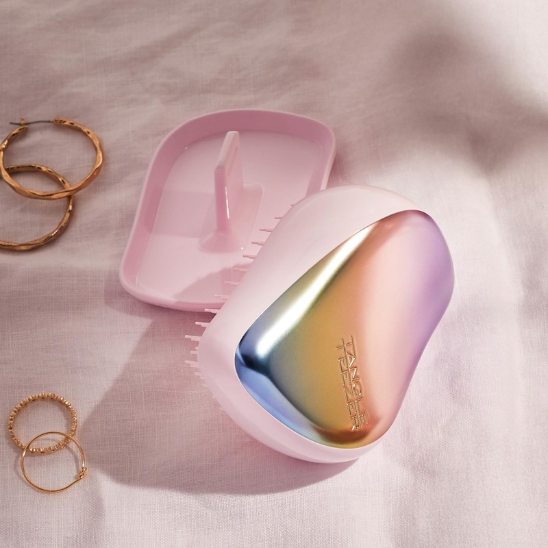 Tangle Teezer Hairbrush, Compact Styler, Pearlescent-Matt, Compact Brush for Travel