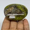 96.7g, 2.5"x2.1"x0.9" Natural Untreated Green Opal Palm-Stone Crystal Polished Galet