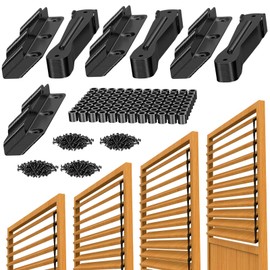 Louver Bracket Kit - Deck Sunblind System Brackets,Louver Hardware Kit,Holds up to 11 Boards(48"), for DIY Fence, Window Shutters, Garden, Patio, Indoor & Outdoor Use (4 Set Louver Kit)