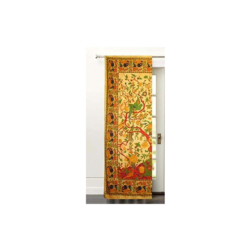 GDONLINE Tree of Life Mandala Curtain Room Door Cotton Wall