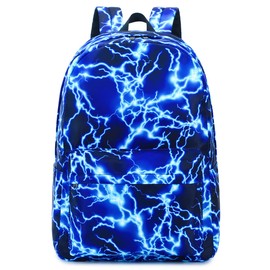AM SeaBlue Backpack for Boy Middle School Lightning Bookbag Durable Student Teenager Sturdy Lightweight Waterproof (1-Blue)
