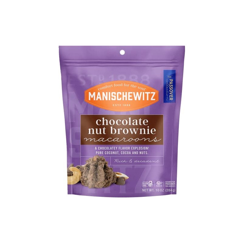 Manischewitz Chocolate Nut Brownie Macaroons, 10oz | Coconut Macaroons |