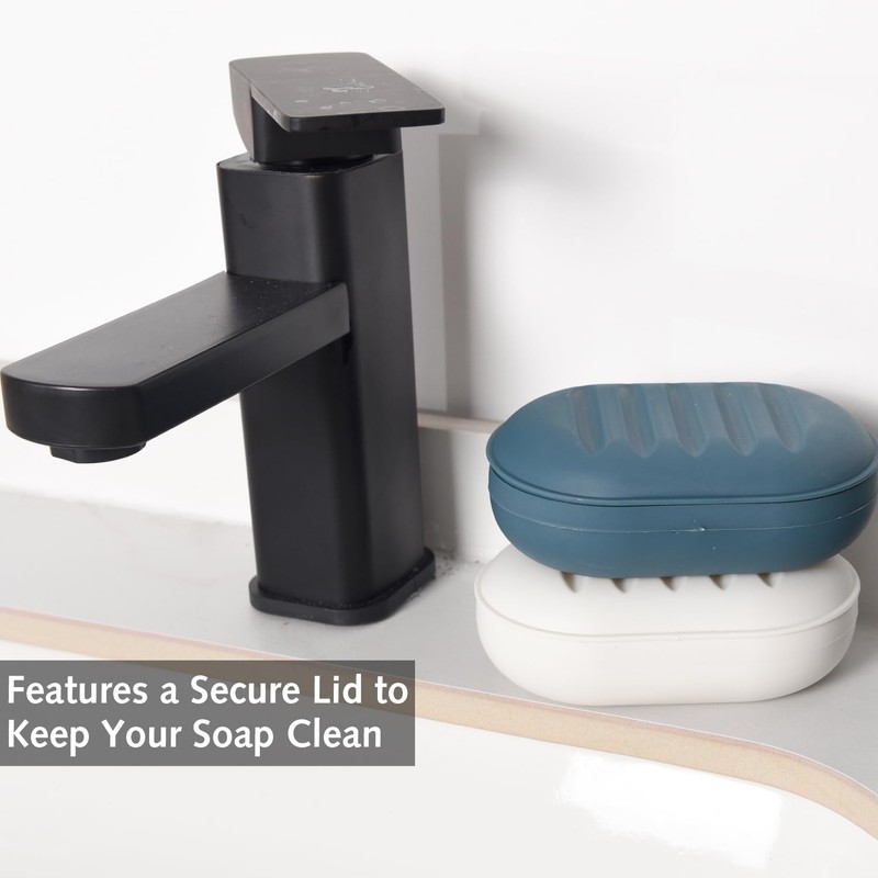 Travel Soap Case Box, 2Pcs Soap Dish with Lid,Soap Holder,