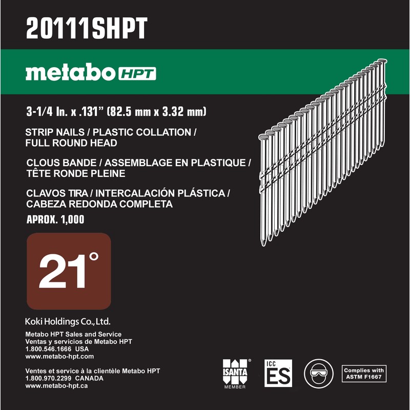 Metabo HPT Framing Nails | 3-1/4 Inch x .131 |