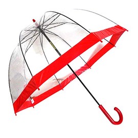 Vista International 9200R Clear Bubble Umbrella/Red Border