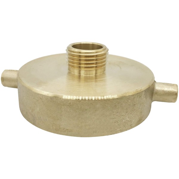SpringSpray 2-1/2" NST (NH) Female x 3/4" GHT Male Brass Fire Hydrant Adapter with Pin Lug Brass Fire Equipment Brass Hydrant to Garden Hose Adapter