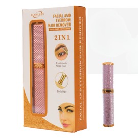 Depiladora Facial Mujer 2 en 1 recargable de bolsillo Removedor Vello Seguro, Rápido, Delineador y Corporal (ROSA)
