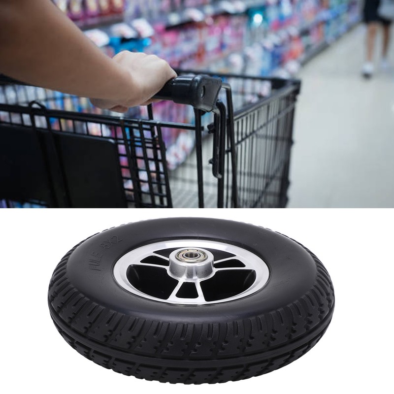 Wheelchair Wheel Replacement Solid PU Reinforced Aluminum Alloy Hub Walker