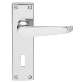 VICTORIAN FLAT LEVER ON BACKPLATE - LOCK 57MM C/C (CONTRACT RANGE)