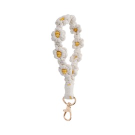AOKSUNOVA Key Ring Band Key Chain Macrame Key Chain Short Key Chain White