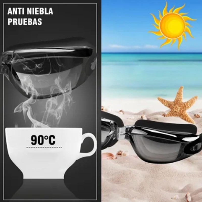 Swim Cap Goggles Set Electroplated UV Protection Swimming Accessories with