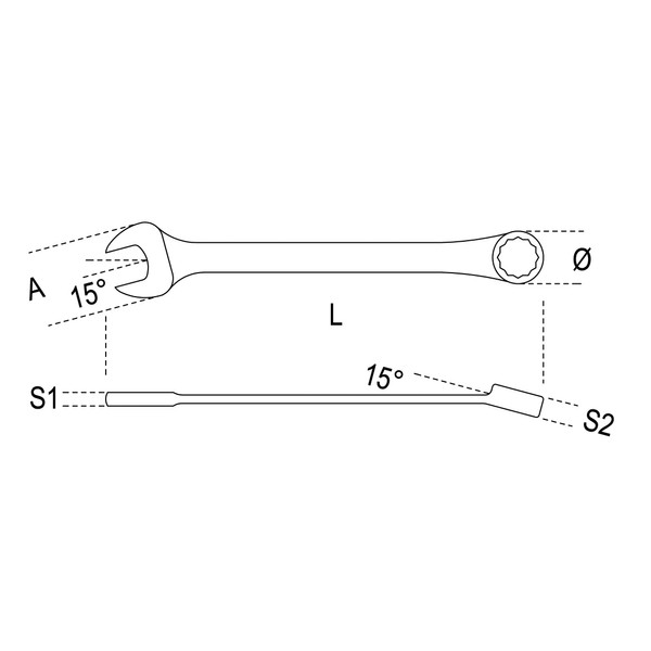 Beta 420007 Combination Spanner, Open and Offset Ring End, 7mm Size