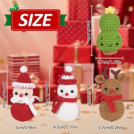 SUNNYCLUE Christmas Crochet Kit Crochet Starter Kit Knitting Beginner Kits Winter Snowman Crocheting Kit with Step by Step Video Tutorials Crochet Kits for Adults Women Holiday DIY Crafts Gift