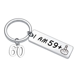 60th Birthday Keyring Happy Birthday Gifts for Women Men Idea as a Joke Celebration Funny Keyring Gifts for Best Friend Mum Dad Nanny Grandad (60th keyring)