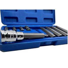 Spline Socket Bit Set 11 Piece 1/2 Drive Standard and Long Sockets M5, M6, M8, M10 & M12 Spline Sizes 12 Point Special Socket Set for use with 1/2" Ratchet Handles