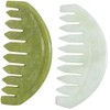 Healvian 2pcs Jade Scalp Massager Comb Static Gua Sha Scraping