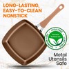 NutriChef 9.45'' Durable Stylish Grill Pan-Non-Stick High-Qualified Cookware, Induction PTFE/PFOA/PFOS-Free
