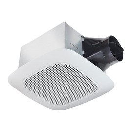 Delta Breez Signature Ceiling Exhaust Bathroom Fan 110 CFM Energy Efficient Quiet Operation Brushless Motor with Bluetooth Stereo Speaker, White