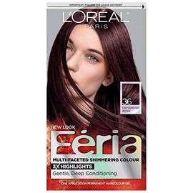 L’Oreal ParisFeria Multi-Faceted Shimmering Colour, Warmer, 36 Deep Burgundy Brown, 1 ea (Pack of 3)