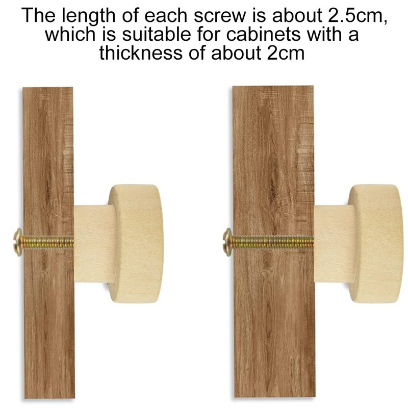 ANTHYTA Wooden Knobs Handles,Draw Knobs,Unvarnished Wooden Knobs,Round Mushroom Shape Cupboard
