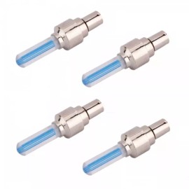 Unbranded 4x Blue Glowing Tire Valve Stem Covers Screw Cap LED Lights Car/Truck/Univ