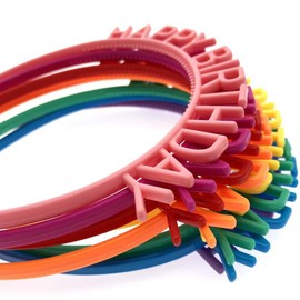 Lunari Happy Birthday Headband Set of 8 Colors, Party Goods, Colorful Birthday Surprise