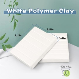 Polymer Clay - iFergoo Clay Soft Set, Nontoxic DIY Oven Bake Modelling Clay Kit, Children's Craft Gift for Boys and Girls Kids (White Clay)