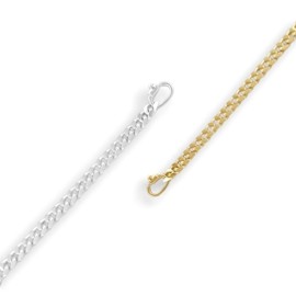 Vielring 925 Sterling Silver Permanent Bracelet Clasp - 14K Gold Plated, Ideal for Chains/Bracelets up to 3 mm Wide - Elegance and Durability for Jewellery Projects, Hypoallergenic (Silver)