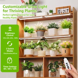 FOXGARDEN Dual-Row Grow Lights for Indoor Plants, 240 LEDs Grow Light Strip Full Spectrum, Plant Lights for Indoor Growing with 4/8/12H Timer, 10 Dimmable, Dual-Row LEDs Plant Grow Light, 2 Pack