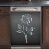 OEME Silver Rose Design Kitchen Decor Dishwasher Magnet Cover, Stainless