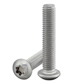 Rounded Head Screw with Hexalobular Socket/Torx (ISR, TX) According to Standard: ISO 7380-1 Rustproof Stainless Steel A2 V2A Full Thread Half Round Head Screw Flat Head Screw Lens Screw (Pack of 10,