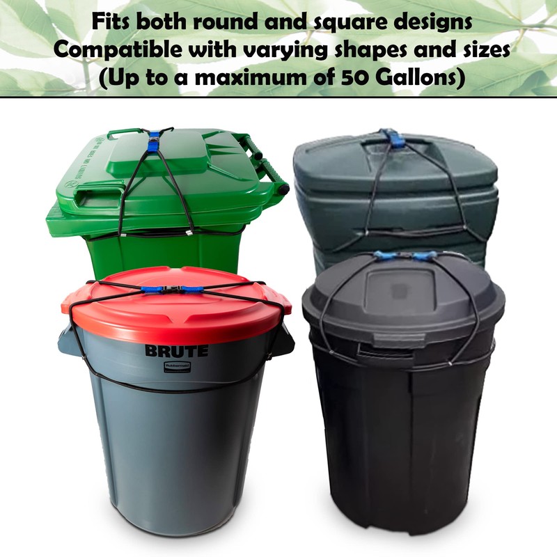 ZONDER® Trash Can Lock | Bungee Cord Outdoor Trash Can