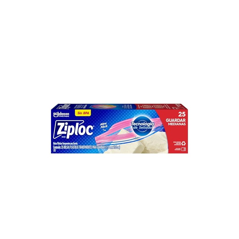 Ziploc Bolsas Herméticas para Guardar, 25 Bolsas