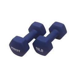 POWERT HEX Neoprene Dumbbell |Coated Colorful Hand Weights in Pair (G-10 lbs)