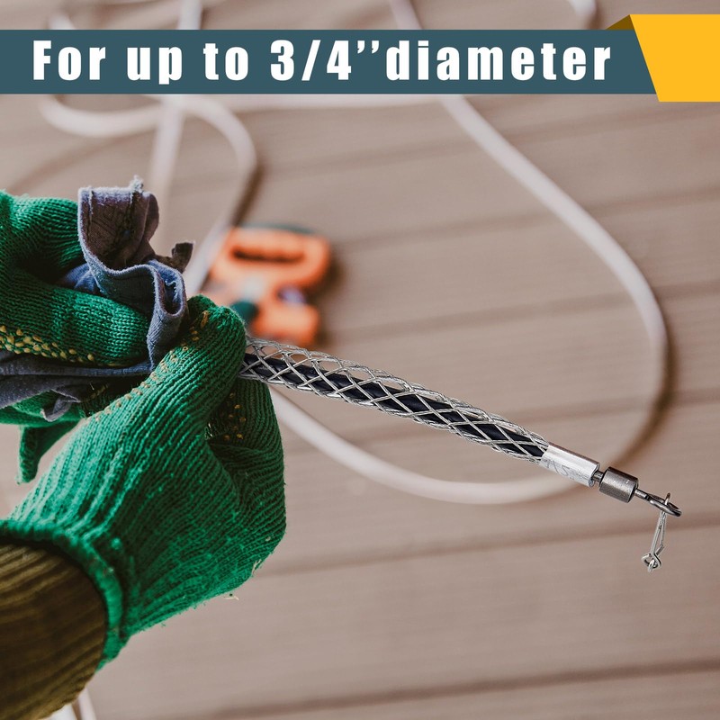 Gisafai 2 Pcs 3/4 in Wire Pulling Grip Mesh Metal