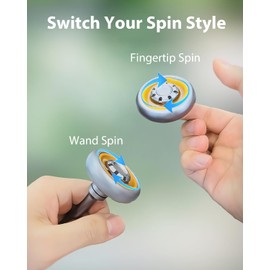 Hokant Metal Fidget Spinner for Adults, Fidget Toys with Handle for Click Sound or Silent Smooth Spin, Metal Fingertip Toy for Stress Anxiety Relief Improve Focus