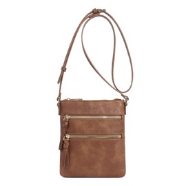 CLUCI Small Crossbody Purses for Women Multi Zipper Pocket Crossover Travel Handbag With Adjustable Strap Top Zip Bag