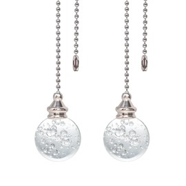 longsheng crystal Bubble Ball 30mm 2 Pieces Dazzling Crystal Ceiling Fan Pull Chain Pull Chain Extension with Connector for Ceiling Light Fan