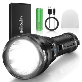 Home Safety H6 Powerful Rechargeable Flashlight, 2500 High Lumens Tactical LED Flashlight with SFT-40 LED & TIR Lens Bright Flash Light for Home Emergency Everyday Carry Camping Hiking