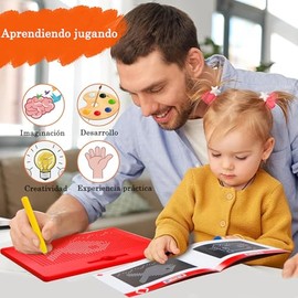 Tablero de Dibujo Magnético para Niños, Tablero de Garabatos Grande con Bolígrafos Magnéticos, Incluye bolígrafo magnético y cuenta magnética, Juguete