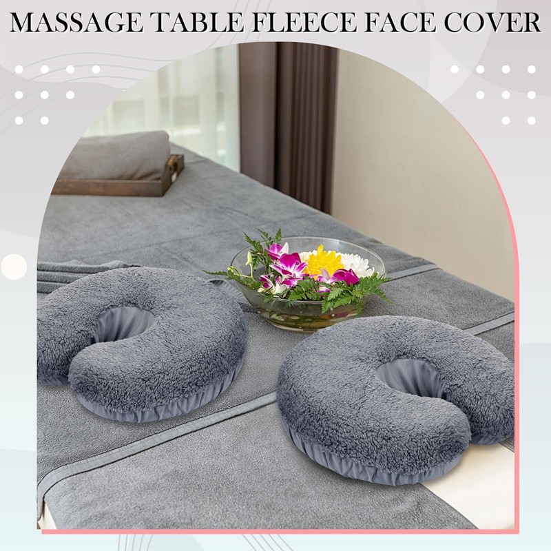 Mixweer 2 Pcs Massage Face Cradle Cover Fleece Massage Table