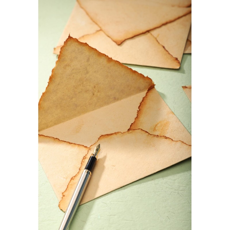 Wanderings Handmade Antiqued Envelope with Deckle Edge - 4.25 x