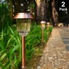 DenicMic Solar Garden Lights Outdoor Pathway Lights Glass Stainless Steel