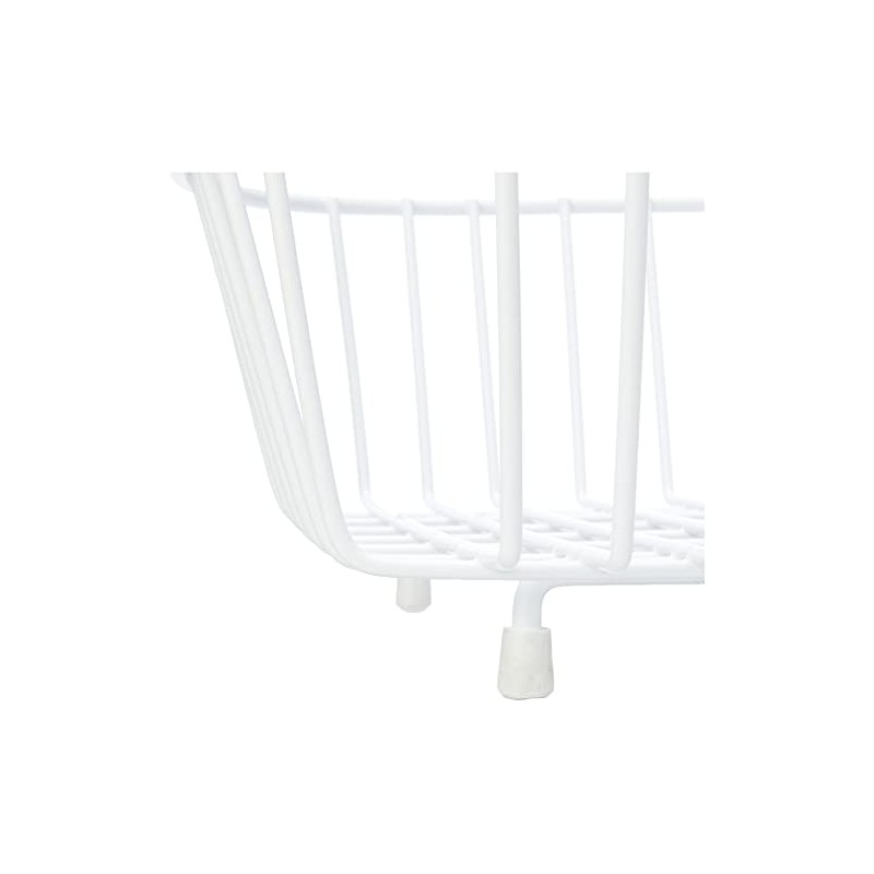 Delfinware 2947W White Oval Sink Basket, Metal