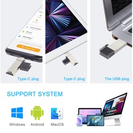 Micro SD/TF Card Reader, USB C to Micro SD Memory Card Reader 2 in 1 OTG Adapter Compatible with MacBook, Laptops, Tablets, Android Phones and More (Silver)